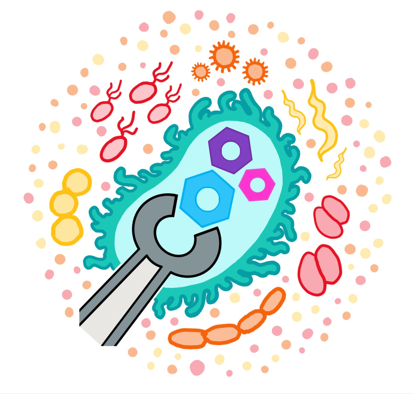 Microbiome editing illustration