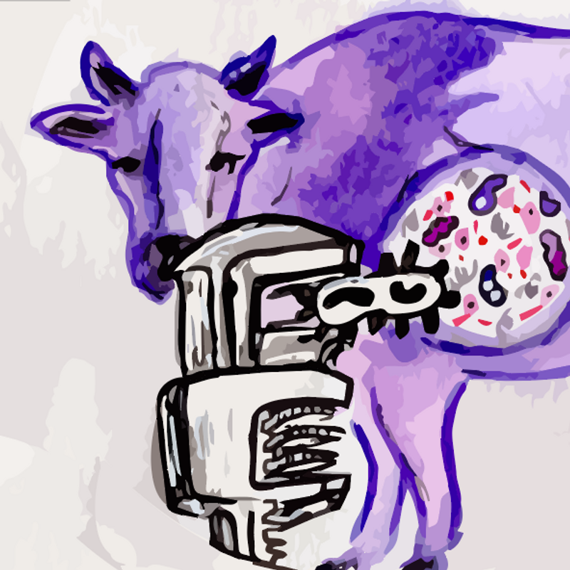 Livestock methane research illustration